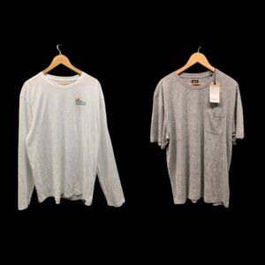 prAna T-Shirt Men’s White Gray Tides Organic Cotton Recycled Polyester Lot 2 XXL